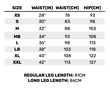 2026 Musto Mens Trousers & Shorts 0 Size Chart